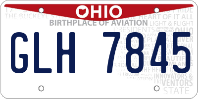 OH license plate GLH7845