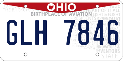 OH license plate GLH7846