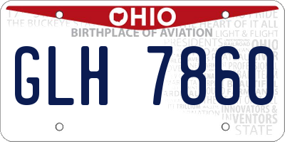 OH license plate GLH7860
