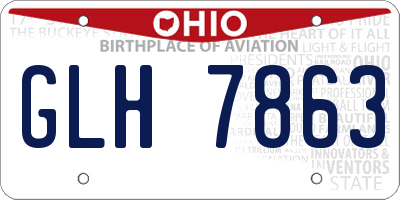 OH license plate GLH7863