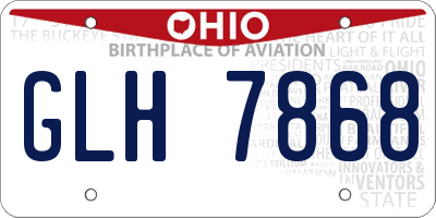 OH license plate GLH7868