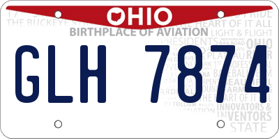 OH license plate GLH7874