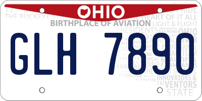 OH license plate GLH7890