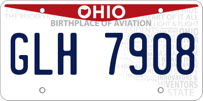 OH license plate GLH7908