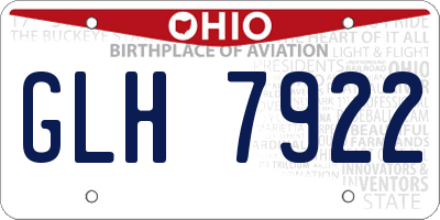 OH license plate GLH7922