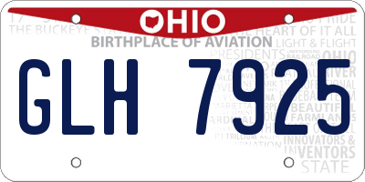 OH license plate GLH7925