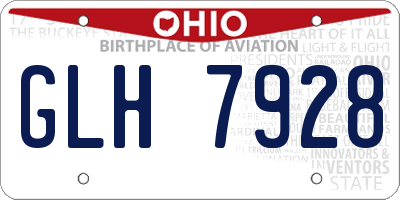 OH license plate GLH7928