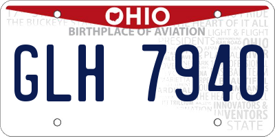 OH license plate GLH7940