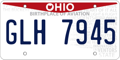 OH license plate GLH7945