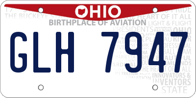 OH license plate GLH7947