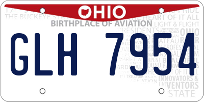 OH license plate GLH7954
