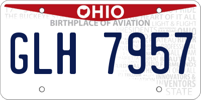 OH license plate GLH7957