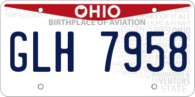 OH license plate GLH7958