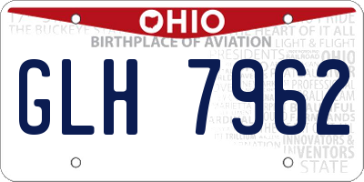 OH license plate GLH7962