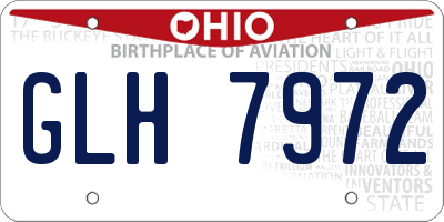 OH license plate GLH7972