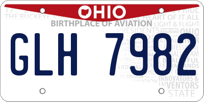 OH license plate GLH7982