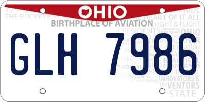 OH license plate GLH7986
