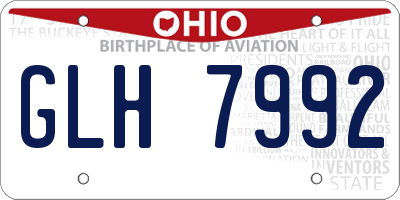 OH license plate GLH7992