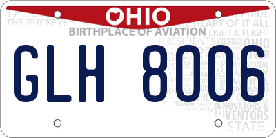 OH license plate GLH8006