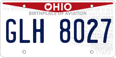 OH license plate GLH8027