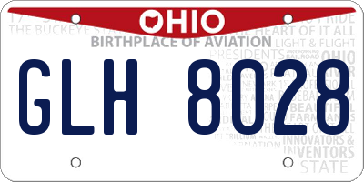 OH license plate GLH8028