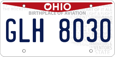 OH license plate GLH8030