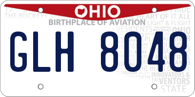 OH license plate GLH8048