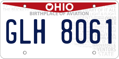 OH license plate GLH8061