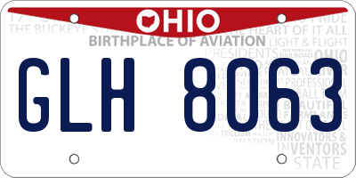 OH license plate GLH8063