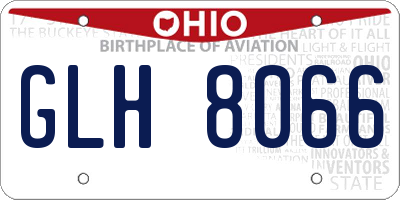 OH license plate GLH8066