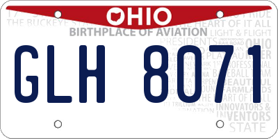 OH license plate GLH8071