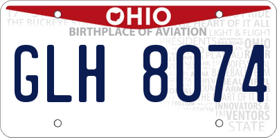 OH license plate GLH8074