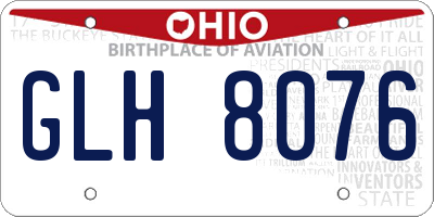OH license plate GLH8076
