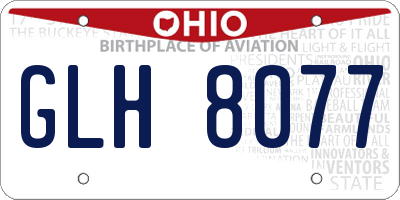 OH license plate GLH8077