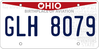 OH license plate GLH8079