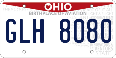 OH license plate GLH8080