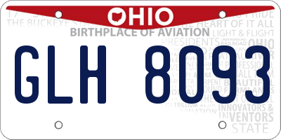 OH license plate GLH8093