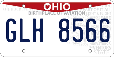 OH license plate GLH8566