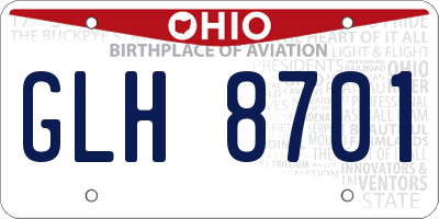 OH license plate GLH8701