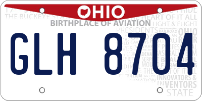 OH license plate GLH8704