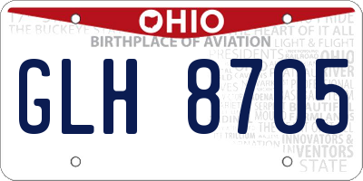 OH license plate GLH8705