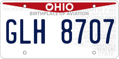 OH license plate GLH8707