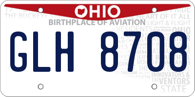 OH license plate GLH8708