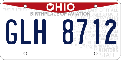 OH license plate GLH8712