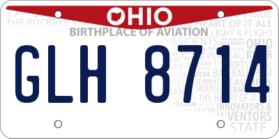 OH license plate GLH8714