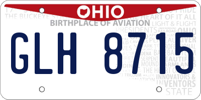 OH license plate GLH8715
