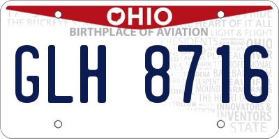 OH license plate GLH8716