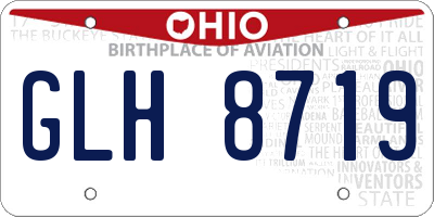 OH license plate GLH8719