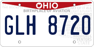 OH license plate GLH8720
