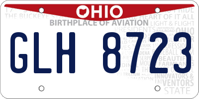 OH license plate GLH8723